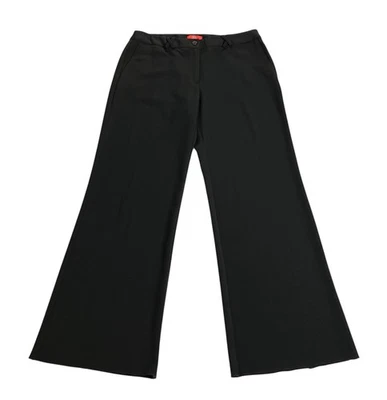 Pantalones Oscar De La Renta para mujer 12 negros pierna ancha carrera chic preppy minimalista Foto 1 de 4