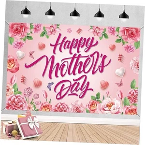Happy Mothers Day Banner, Large Mothers Day Party Backdrop,Mother's Day Party - Picture 1 of 7