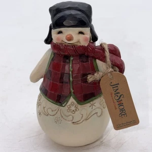 Jim Shore Pint Size BUFFALO PLAID ☃️ SNOWMAN ❄️WINTER IS HERE ❄️ 6011483 NEU - Bild 1 von 8