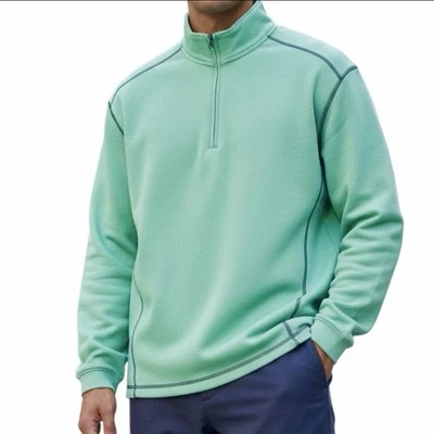 Pebble Beach Pullover Performance Golf Light/Green Mens Sweatshirt 1/4 Zip M - Image 1 of 4