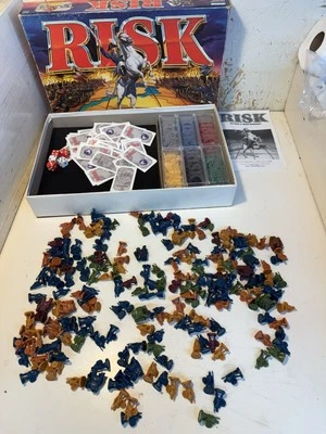 Risk Board Game Parts Pieces Lot 1999 Game 550 + Pcs Cards Dice Board  - Image 1 of 4
