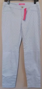Lilly Pulitzer Kelly Crew Blue Skinny Ankle Geometric Print Pants Size 4 - Picture 1 of 8