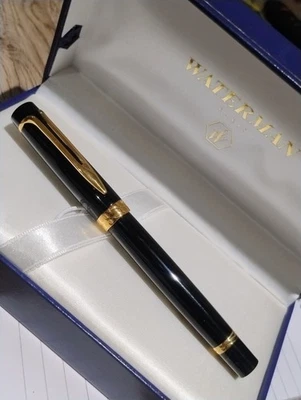 Rare Waterman Liason Piano Black Fountain Pen  18k Gold NIB Boxed - Image 1 of 4