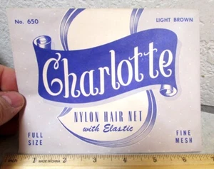 Vintage Hair Net in Envelope NEW & Unused, Charlotte 650 Light Brown full size - Picture 1 of 2