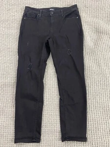 Buffalo David Jess Mid Rise Skinny Womens Jeans Black Size 10 Distressed - Picture 1 of 14