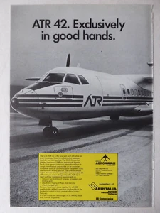 6/1985 PUB AEROSPATIALE AERITALIA ATR 42 REGIONALFLUGZEUG ORIGINAL ANZEIGE - Bild 1 von 1
