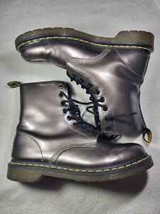 Doc Martens Pascal Boots Dr. Martens Dark Grey Purple Black Size 9 No Insoles 