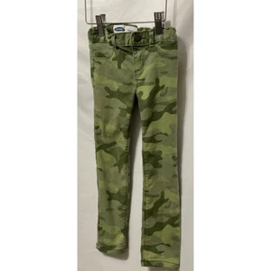 Old Navy Girls Ballerina Jeggings Green Camouflage Stretch Pockets Denim 5T - Picture 1 of 5