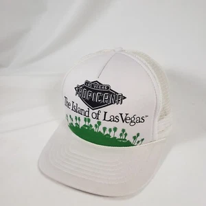 Vintage Tropicana die Insel Las Vegas weiß Mesh Snapback Mütze verstellbar Kappe - Bild 1 von 9