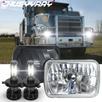 for International IHC 9200 9900 9400i Pair 5x7'' 7x6'' LED Headlights Hi/Lo Beam - Image 1 of 4