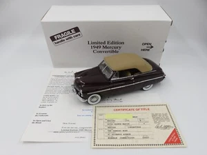 1949 Mercury Convertible Limited Edition 1:24 Diecast Car Danbury Mint Paperwork - Picture 1 of 16