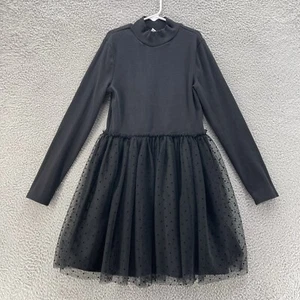 Gap Kids Tutu Dress Girls Large Black High Neck Casual Capsule Academia Goth Emo - Picture 1 of 12