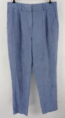 Pantalón Reiss Thea Plisado Frontal Pana Para Mujer Talla 10 x 29" Azul Viscosa Foto 1 de 4