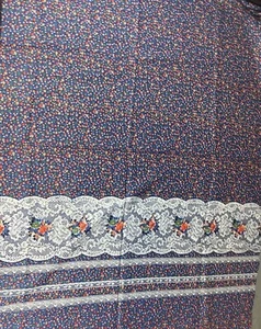 Vintage Micro Floral Lace Cranston Print Works Fabric Blue 44x148 4 Yards Quilt - Picture 1 of 18