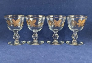 Libbey Gold Blätter Schnaps Cocktail Cordial Stiele, 4er Set - Bild 1 von 4