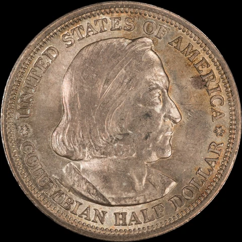US 1893 50c Columbian Exposition Commem half .900 Silver UNC [08] Cover