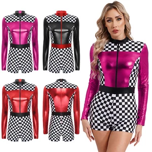 Womens Racer Costume Racing Dress Up Driver Uniform Breathable Jumpsuit Race - Picture 1 of 43
