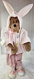 OOAK Mohair Handmade Bear in Easter Bunny Outfit 21" by Jill Buysse VTG FJ - Picture 1 of 20