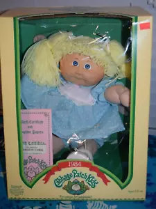Coleco Vintage Cabbage Patch Kids 1984 Nuevo en Caja Cabello Rubio Ojos Azules Papeleo - Imagen 1 de 11