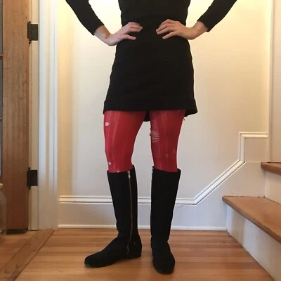 Bota Lands End preta camurça 8 H W ALTA elástica Gogo gótica punk clássica confortável - Imagem 1 de 4