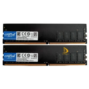 Crucial 2x 8GB 1RX8 PC4-2400T DDR4 2400Mhz 288Pin UDIMM Desktop Memory RAM - Picture 1 of 7
