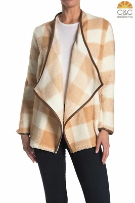 C&C CALIFORNIA NWT $98 WATERFALL LAYERING TAN BUFFALO TOPPER JACKET. SZ M - Image 1 of 4
