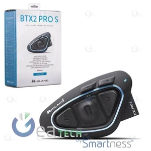 MIDLAND BTX2 PRO S SINGOLO INTERFONO MOTO BLUETOOTH AURICOLARE CASCO SINGLE PACK - Zdjęcie 1 z 3