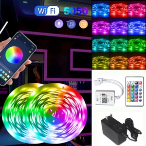 20m WiFi Smart Controller LED Strip 5050 SMD RGB Lichterkette Musik Streifen APP - Picture 1 of 12