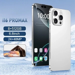 White I16 Pro Max Smartphone Global Unlocked 6.8" Android 8+512GB 8000mAh - Picture 1 of 19