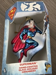 Adorno de árbol de Navidad de vidrio soplado Superman 2003 Kurt Adler. Nuevo en caja. De colección - Imagen 1 de 8