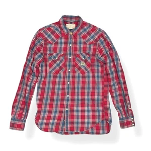 Camisa Denim & Supply Ralph Lauren Para Hombre Talla S Cuadros Perla A Presión Rojo Occidental - Imagen 1 de 8