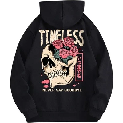 Sudadera con Capucha Para Hombre Calavera Rosa Estampada Gráfica Gótica Sudaderas con Capucha Sudadera Pullover Foto 1 de 4