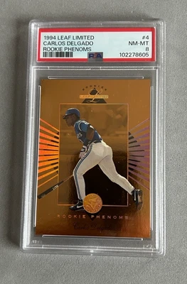 Leaf Limited Rookie Phenoms #4 1994 Carlos Delgado PSA 8 casi nuevo-como nuevo Pop. 11 Foto 1 de 2