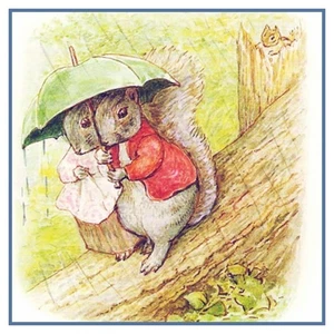 Beatrix Potter Mr Mrs Squirrel Nutkin Counted Cross Stitch Chart Pattern - Picture 1 of 4