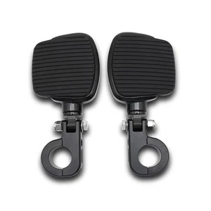 1.25" Front Crash Bar Peg Footpegs Footrests For Harley Indian Yamaha Universal - Foto 1 di 6