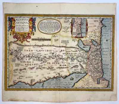 EGITO 1624 ABRAÃO ORTELIUS GRANDE MAPA ANTIGO GRAVADO SÉCULO 17 - Imagem 1 de 4