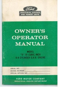 Ford Model V 91 Cubic Inch V-4 Cylinder OHV Engine Owner’s Operator Manual - Picture 1 of 1