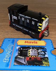 MAVIS! THOMAS FRIENDS TRAIN TAKE Along Diecast ! QUARRY DIESEL Collector Card!
