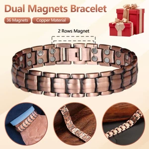 Pure Copper Magnetic Therapy Bracelet for Arthritis Pain Relief - Women and Men - Picture 1 of 17