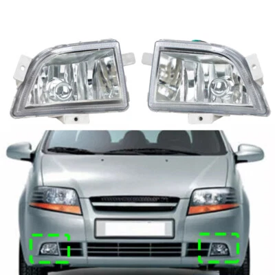 2Pcs Front bumper fog lamp lights For Chevrolet Kalos Aveo 2004 2005 2006 2007 - Image 1 of 4
