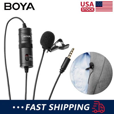 BOYA BY-M1 Video Camera Microphone 3.5mm Condenser Mic Clip-on Video Recording - Image 1 of 4