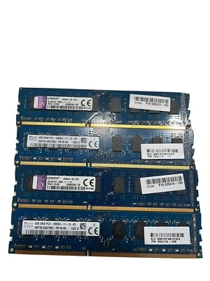 16GB (4x4GB) PC3-12800u DDR3-1600MHz 2Rx8 Non-ECC - Image 1 of 2