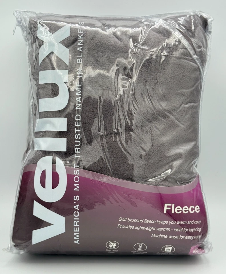 Manta polar Veellux - Completa/Reina - Gris - ¡Nueva en embalaje! Foto 1 de 2