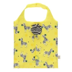 Zebra Folding Shopping Bag Eco-Friendly Recycled Plastic Yellow 60x37x0.1cm - Picture 1 of 1