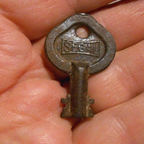 Vintage Old Original Antique SEGAL Hollow Barrel Double Bit Key A-7 a-7 Cover