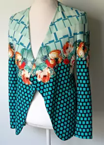 Women's ETRO Milano Lined Long Sleeve Jacket Floral Print Open Front EU 42 US S - Picture 1 of 13