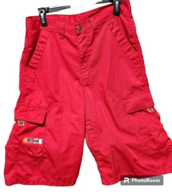 Pantalones Cortos RED APE Swag Talla 32 Rojo Carga Diseñador Foto 1 de 4