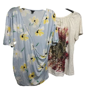 Conjunto de 2 camisas informales elásticas de manga corta talla L de Ann Taylor & Onque - Imagen 1 de 19