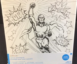 Creatology POW ZAP Super Hero Canvas Painting Kit 10"x10" Brush Tray Paint New - Picture 1 of 4