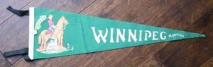 1950-60 Era Winnipeg Manitoba Canada Mounties Police Souvenir soft felt pennant- - Picture 1 of 1